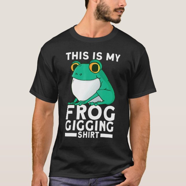Frog Slayer Bullfrog Hunting Gigging Frogging T Shirt (Framsida)