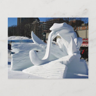 Frog Snö Sculpture, Quebec, Kanada Vykort