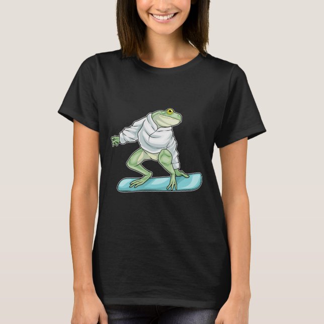 Frog Snowboard Winter sport T Shirt (Framsida)