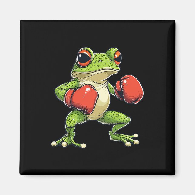 Frog som är tryckt som en boxer-nyans magnet (Framsidan)