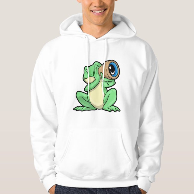 Frog som astronomi med Telescope Hoodie (Framsida)