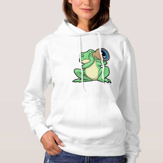 Frog som astronomi med Telescope T Shirt (Framsida)