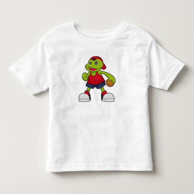 Frog som basketspelare med basketboll t shirt (Framsida)