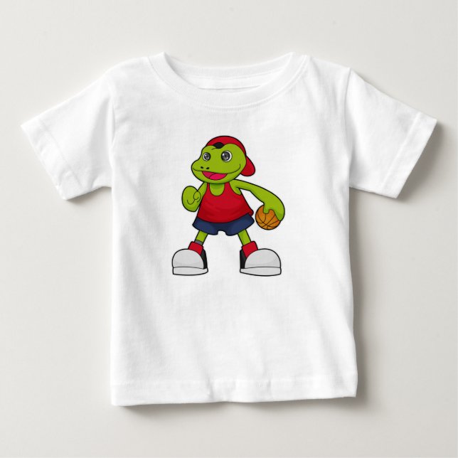 Frog som basketspelare med basketboll t shirt (Framsida)