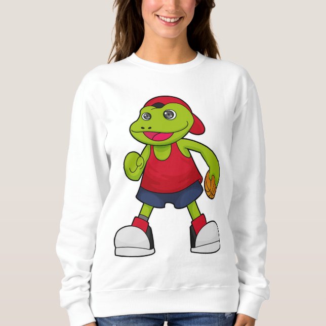 Frog som basketspelare med basketboll t shirt (Framsida)