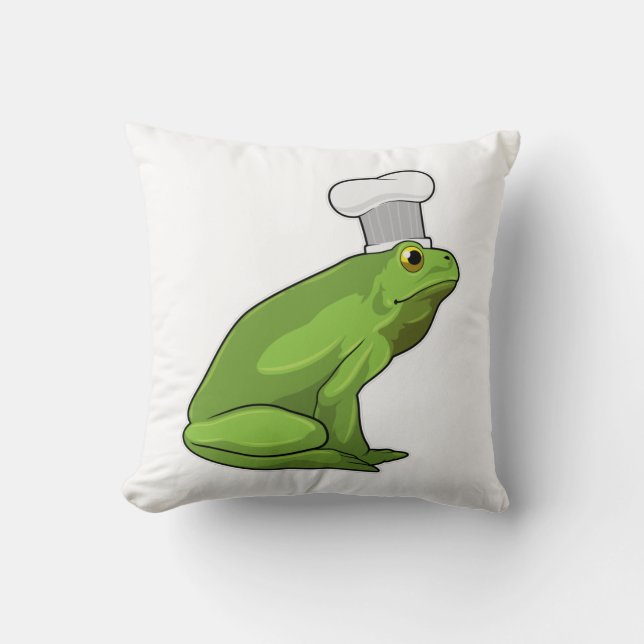 Frog som Cook med Chef hat Kudde (Framsida)