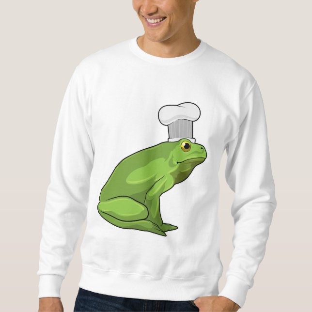 Frog som Cook med Chef hat Lång Ärmad Tröja (Framsida)