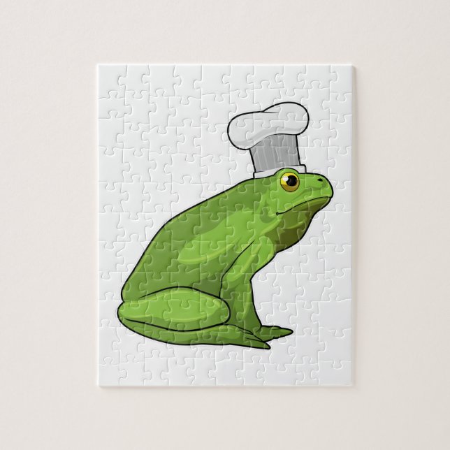 Frog som Cook med Chef hat Pussel (Vertikal)