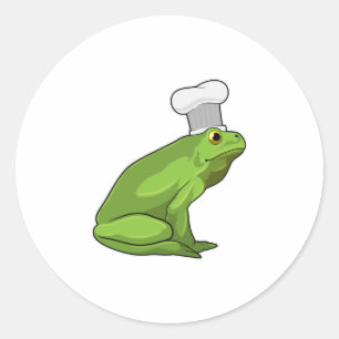 Frog som Cook med Chef hat Runt Klistermärke