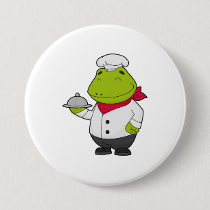 Frog som Cook med Platter Knapp