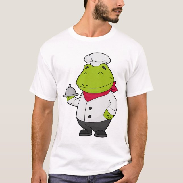Frog som Cook med Platter T Shirt (Framsida)
