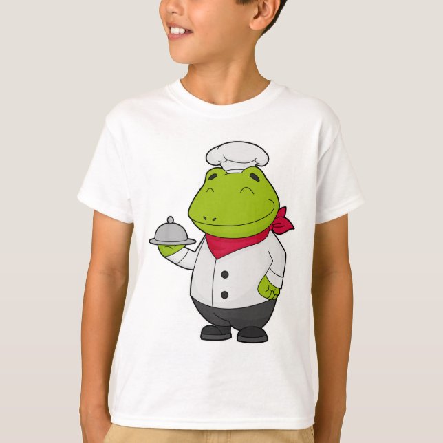 Frog som Cook med Platter T Shirt (Framsida)