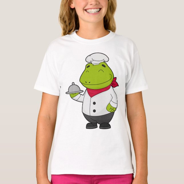 Frog som Cook med Platter T Shirt (Framsida)