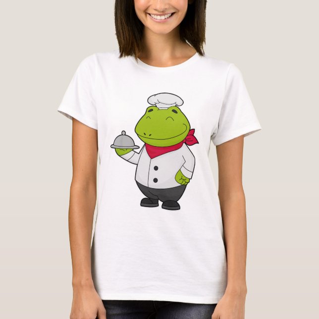 Frog som Cook med Platter T Shirt (Framsida)