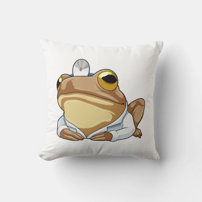 Frog som Doktor med Doktor jacka Kudde (Framsida)