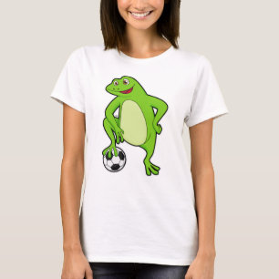 Frog som fotbollsspelare med fotboll t shirt