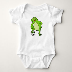 Frog som fotbollsspelare med fotboll t shirt
