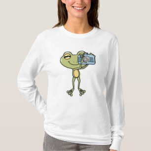 Frog som fotograf med kamera t shirt