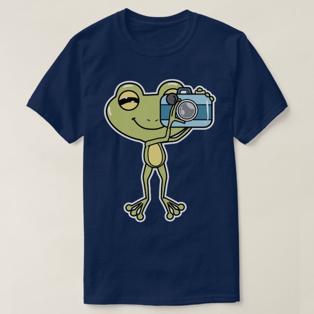 Frog som fotograf med kamera t shirt (Design framsida)