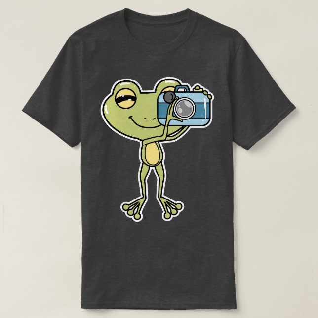 Frog som fotograf med kamera t shirt (Design framsida)