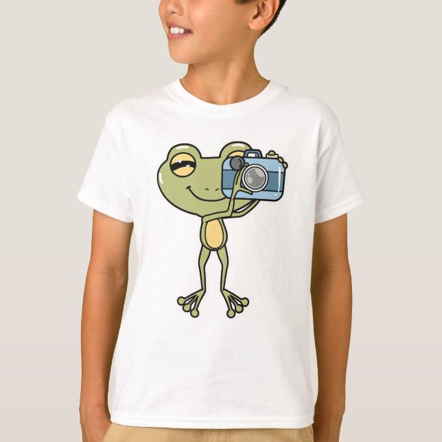 Frog som fotograf med kamera t shirt (Framsida)