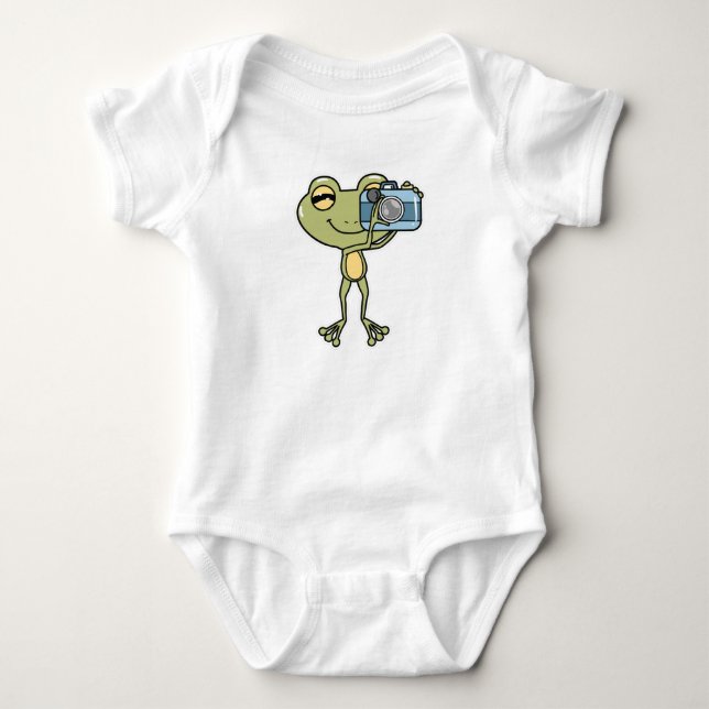 Frog som fotograf med kamera t shirt (Framsida)
