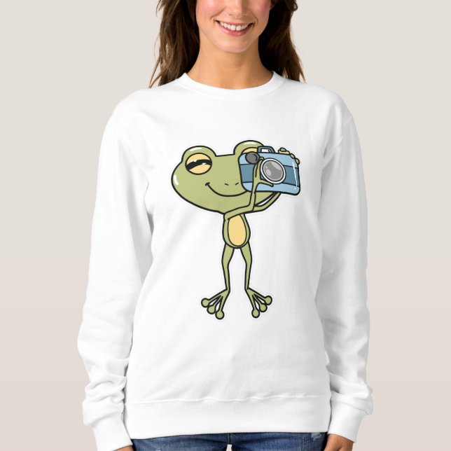 Frog som fotograf med kamera t shirt (Framsida)