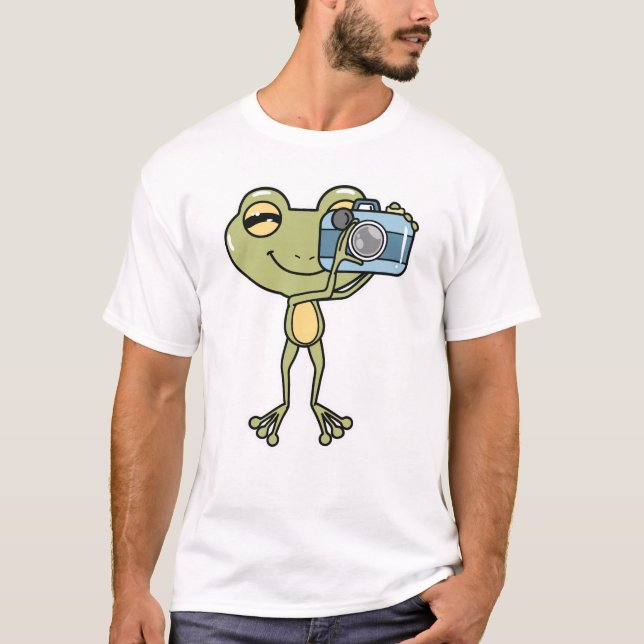 Frog som fotograf med kamera t shirt (Framsida)