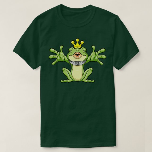 Frog som Frog kung med Krona T Shirt (Design framsida)