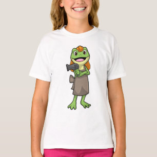 Frog som Hairdresser med Hairdryer T Shirt
