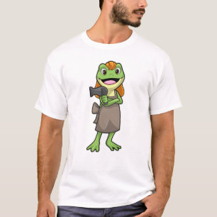 Frog som Hairdresser med Hairdryer T Shirt