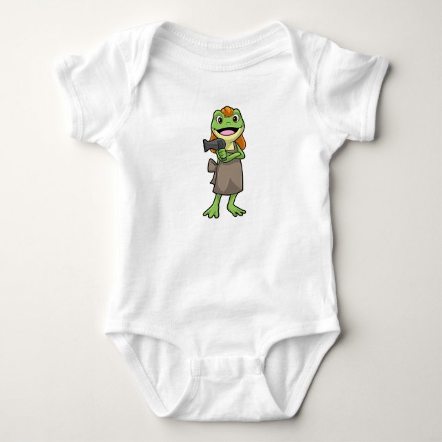 Frog som Hairdresser med Hairdryer T Shirt (Framsida)