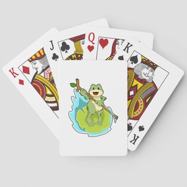 Frog som Hiker med Stick Casinokort (Baksidan)