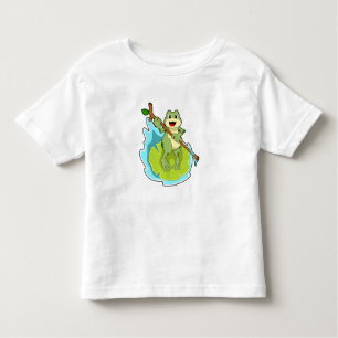 Frog som Hiker med Stick T Shirt