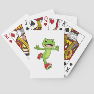 Frog som infogad skater med rullskridskor casinokort