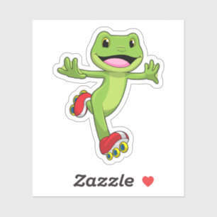 Frog som infogad skater med rullskridskor klistermärken