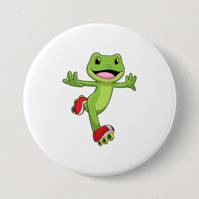 Frog som infogad skater med rullskridskor knapp (Framsida)