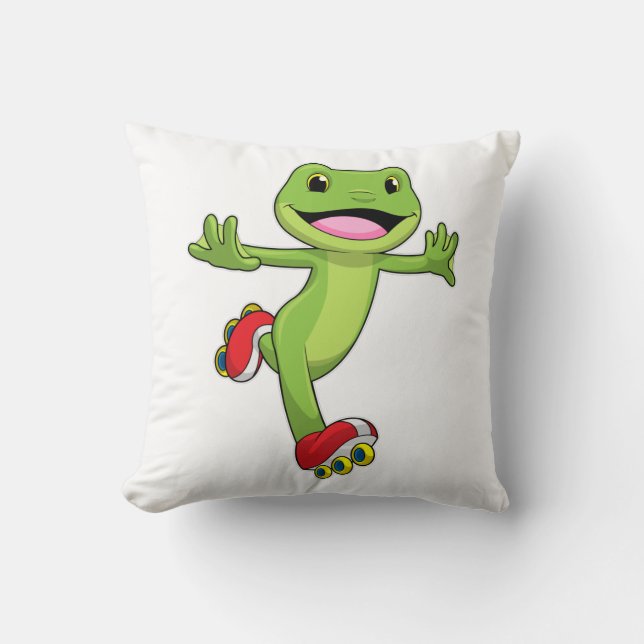 Frog som infogad skater med rullskridskor kudde (Framsida)