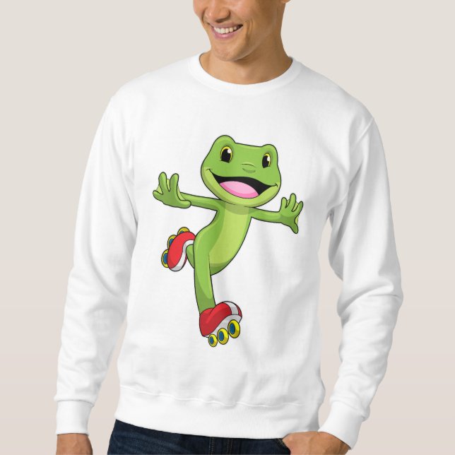 Frog som infogad skater med rullskridskor lång ärmad tröja (Framsida)