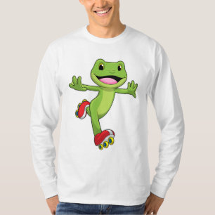 Frog som infogad skater med rullskridskor t shirt