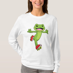 Frog som infogad skater med rullskridskor t shirt