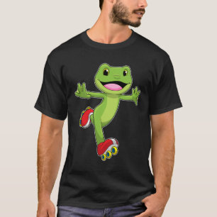 Frog som infogad skater med rullskridskor t shirt