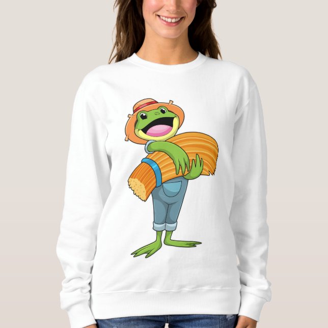 Frog som jordbrukare med straw t shirt (Framsida)
