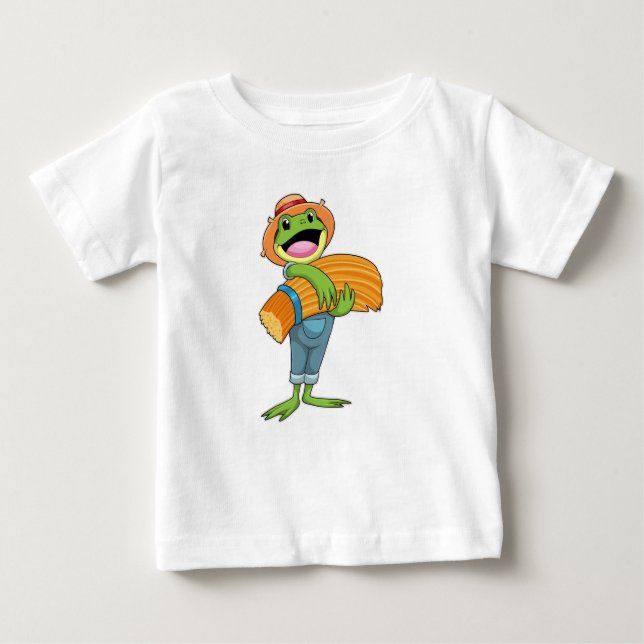 Frog som jordbrukare med straw t shirt (Framsida)