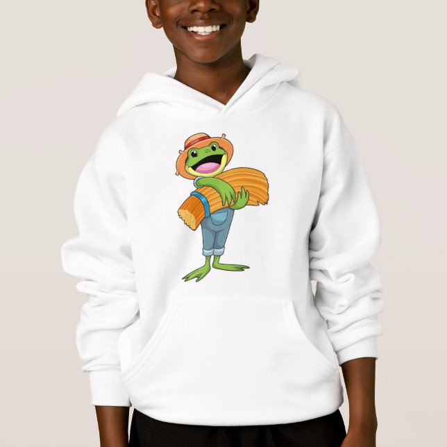 Frog som jordbrukare med straw t shirt (Framsida)