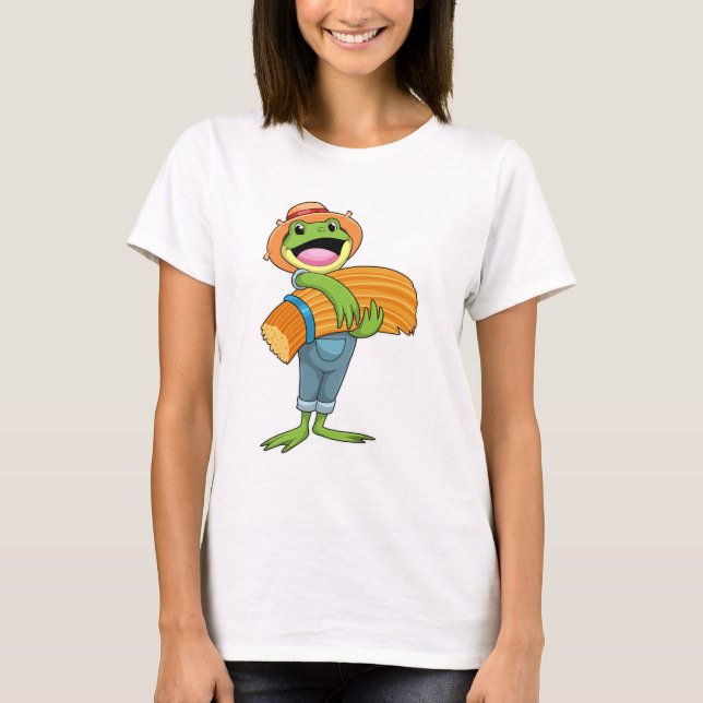 Frog som jordbrukare med straw t shirt (Framsida)