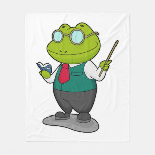 Frog som lärare med Bok Fleecefilt