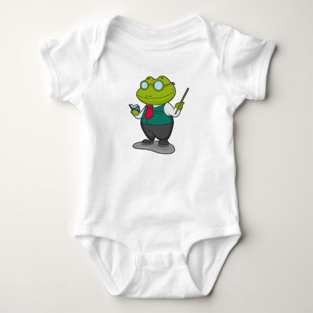 Frog som lärare med Bok T Shirt (Framsida)