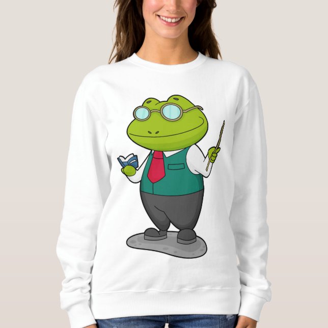 Frog som lärare med Bok T Shirt (Framsida)