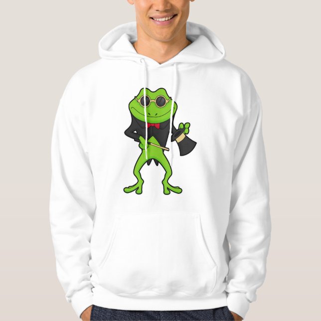 Frog som magiker med magiskt trollspö och Hat Hoodie (Framsida)